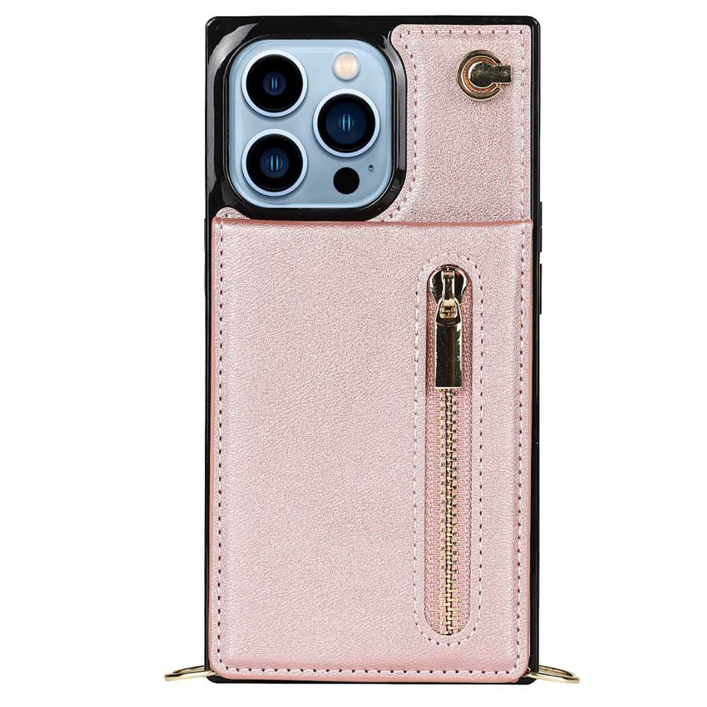 Nitida Crossbody Leather Case With Stand Rose Gold