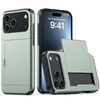 Depereo Military Grade Slide Wallet Case For iPhone With Card Slot Light Green