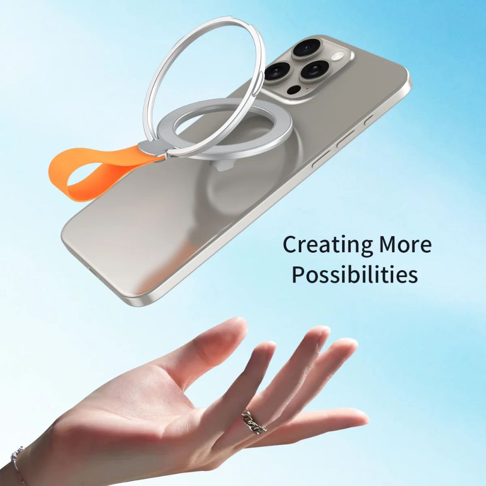 Fodio Magnetic Phone Grip & Kickstand With Silicone Strap