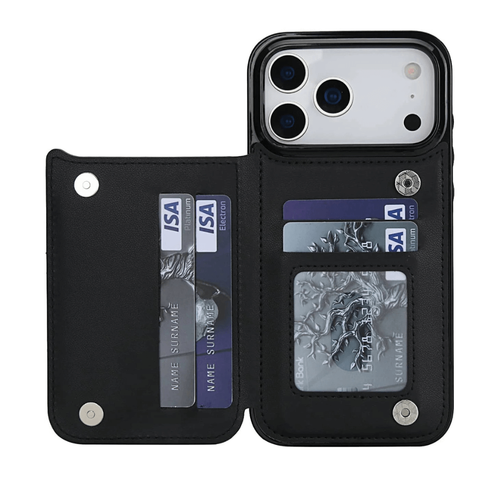 Tempero Leather Flip Wallet Case for iPhone Series 15-17