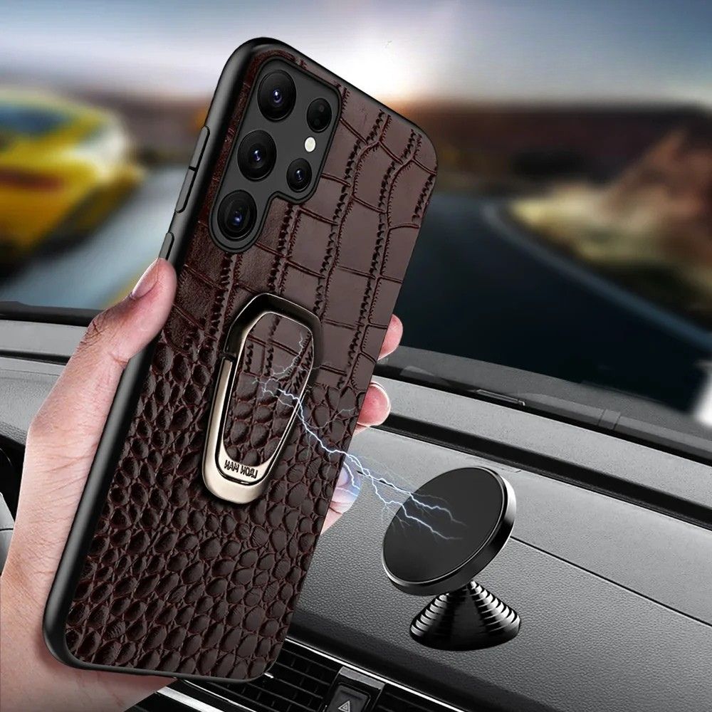 Acidus Leather Galaxy Case With Ring