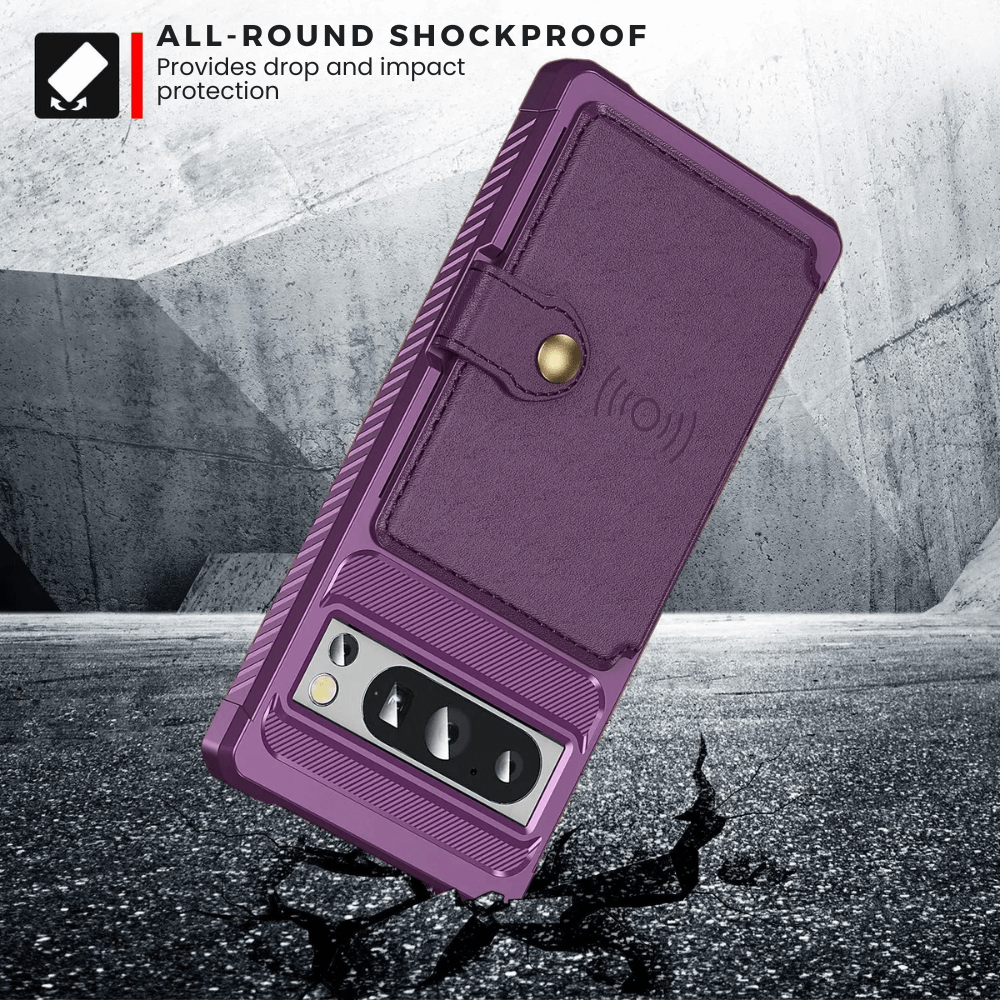 Abeo Shockproof Leather Wallet Case For Google Pixel