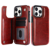 Vistor Leather Flip Wallet Case For iPhone 14-16 Series Brown