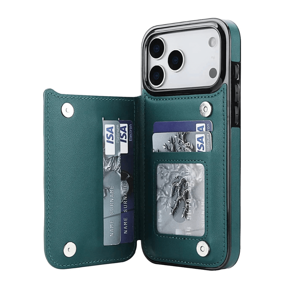 Tempero Leather Flip Wallet Case for iPhone Series 15-17