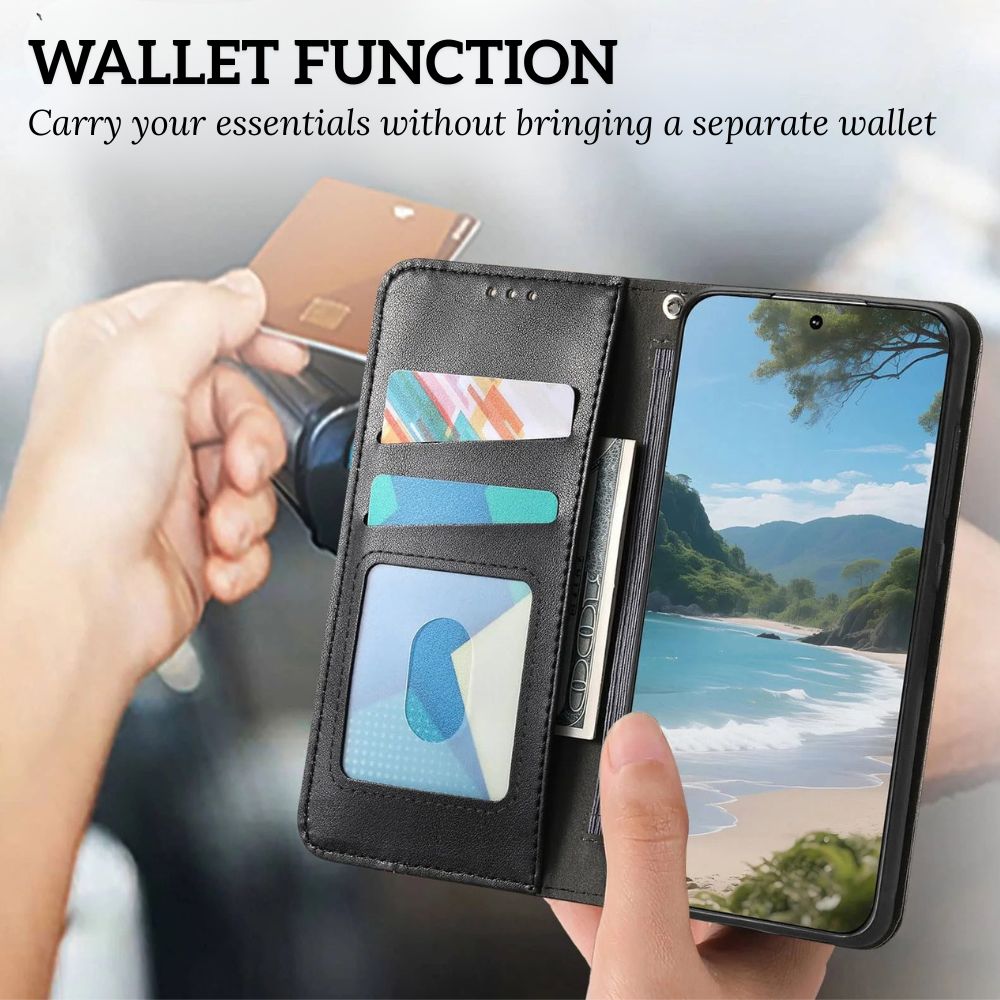 Civis Leather Wallet Flip iPhone Case