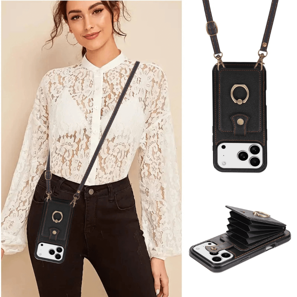 Sanus RFID Blocking Leather Wallet Case for iPhone Series 15-17