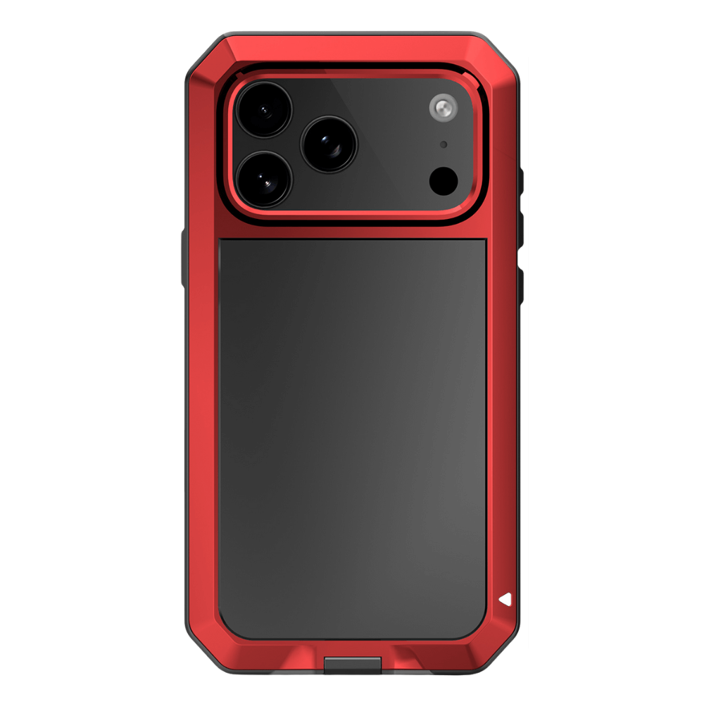 Titan Heavy Duty Metal iPhone Case For 14-17 Series Red