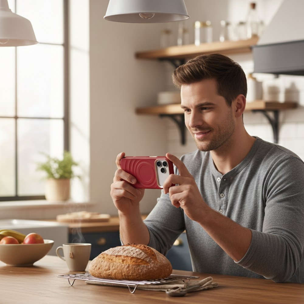 Linea Wave Shockproof iPhone Case With Metal Buttons