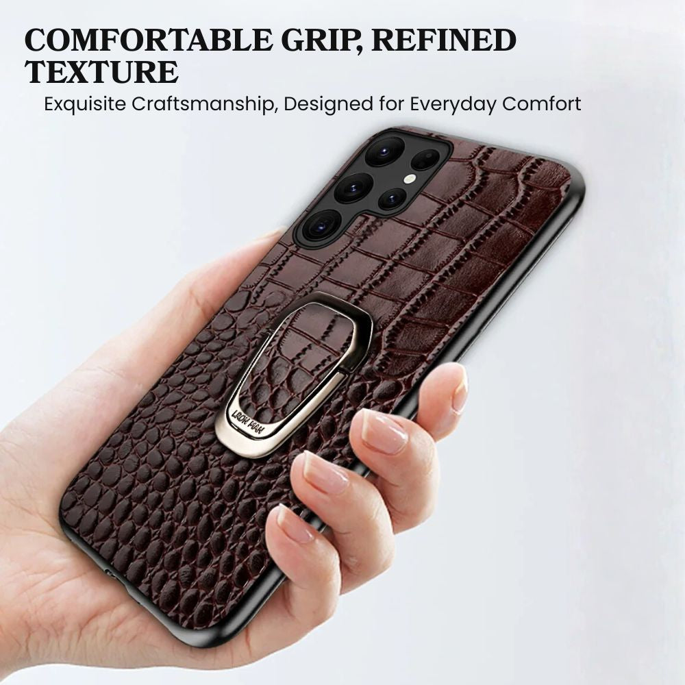 Acidus Leather Galaxy Case With Ring