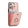 Sanus RFID Blocking Leather Wallet Case for iPhone Series 15-17 Rose Gold