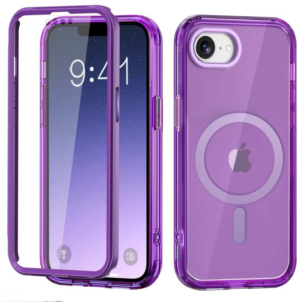 Advoco Shockproof MagSafe iPhone Case With Screen Protector Dark Purple
