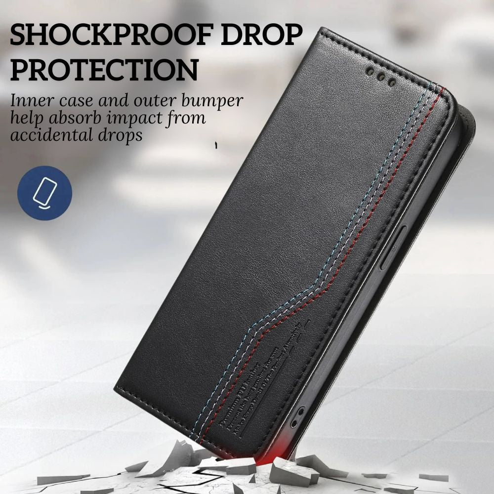 Civis Leather Wallet Flip iPhone Case