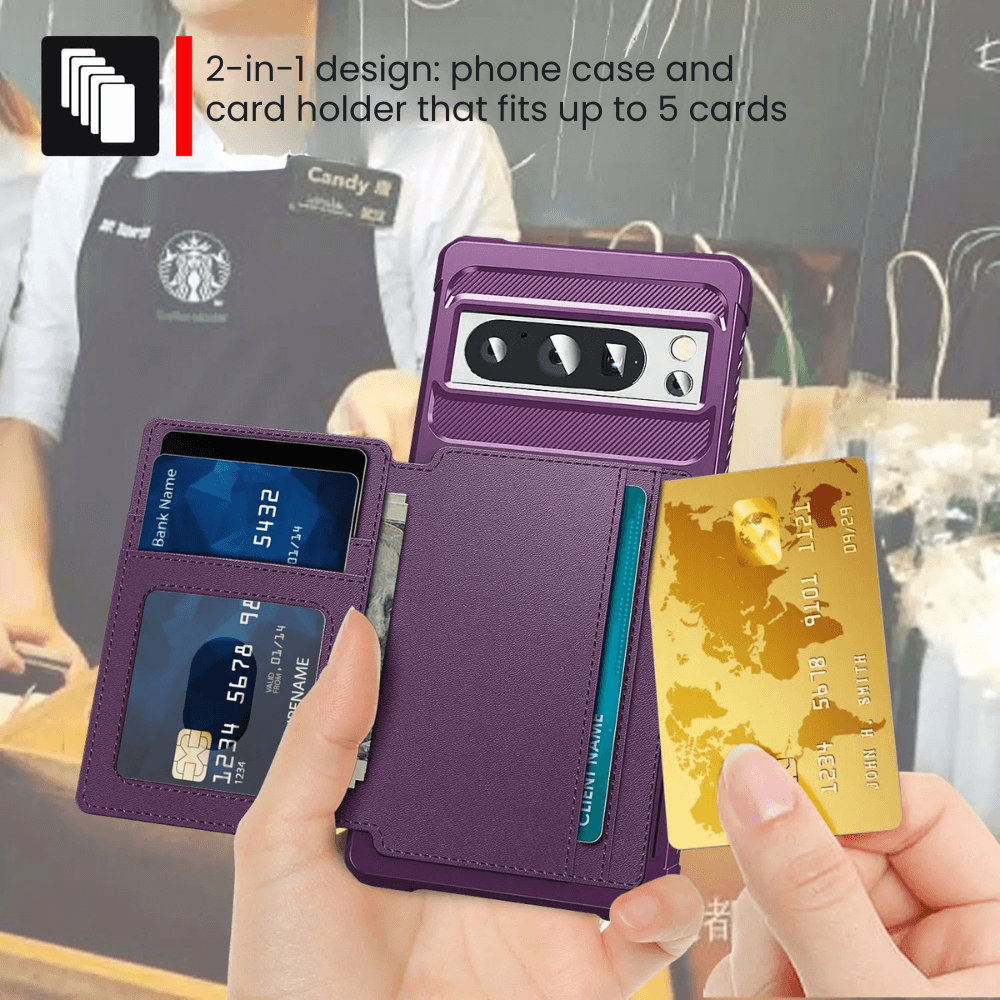 Abeo Shockproof Leather Wallet Case For Google Pixel