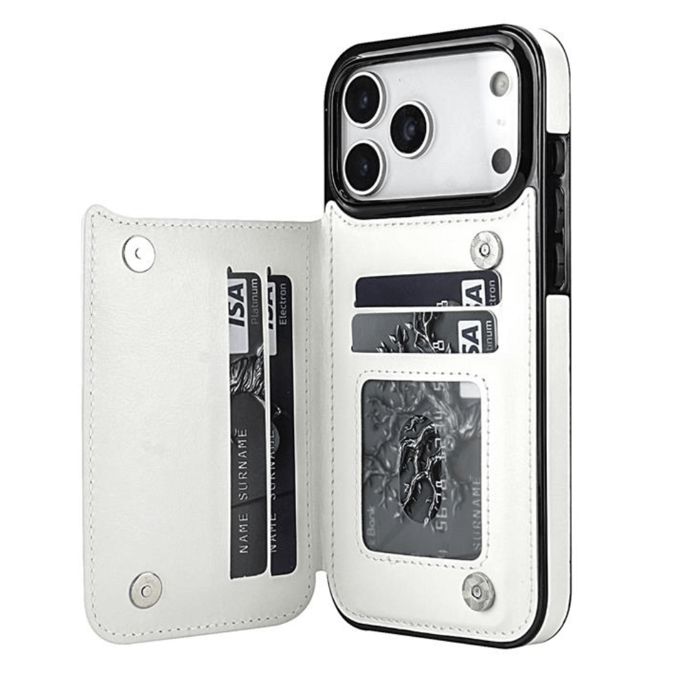 Vistor Leather Flip Wallet Case For iPhone 17 Series White