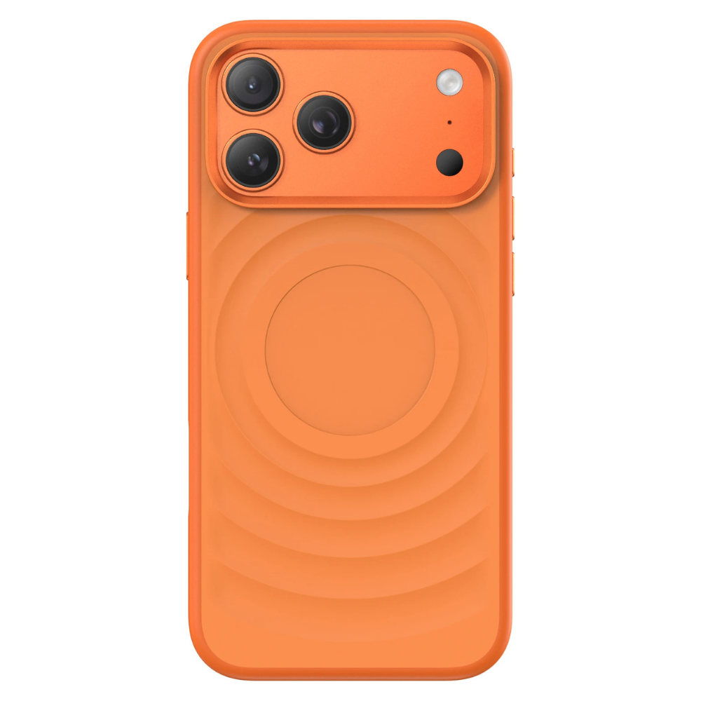 Linea Wave Shockproof iPhone Case With Metal Buttons Orange