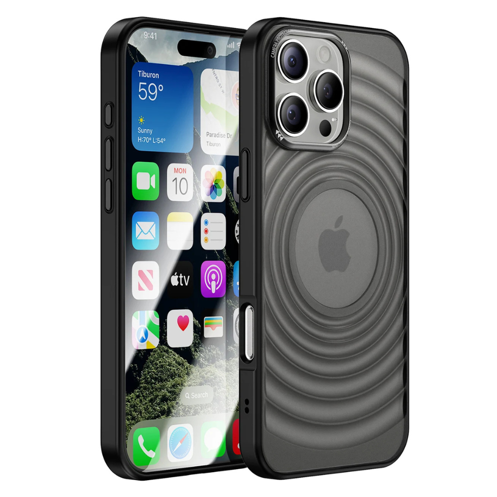 Unda Slim Shockproof Clear iPhone Case With Airbag Corners Black