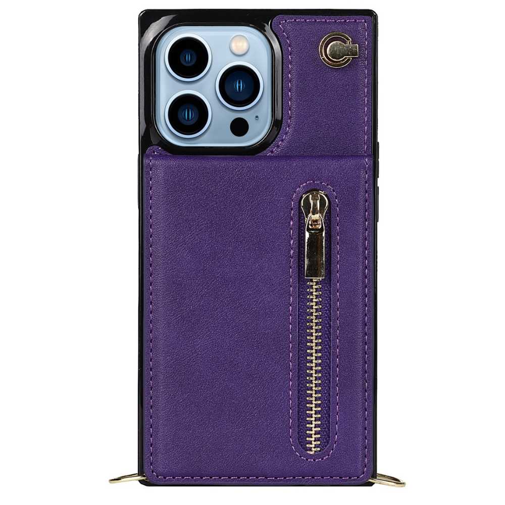 Nitida Crossbody Leather Case With Stand Purple