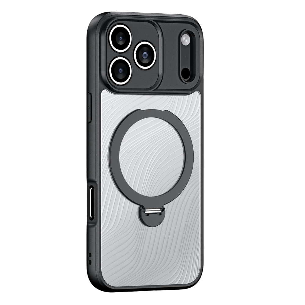 Vere Slim Shockproof MagSafe iPhone Case With Ring Holder Black Frame
