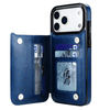 Vistor Leather Flip Wallet Case For iPhone 17 Series Blue