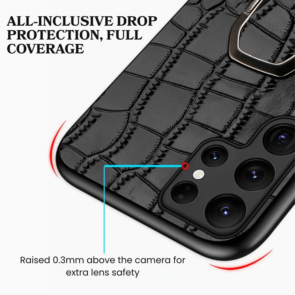 Acidus Leather Galaxy Case With Ring