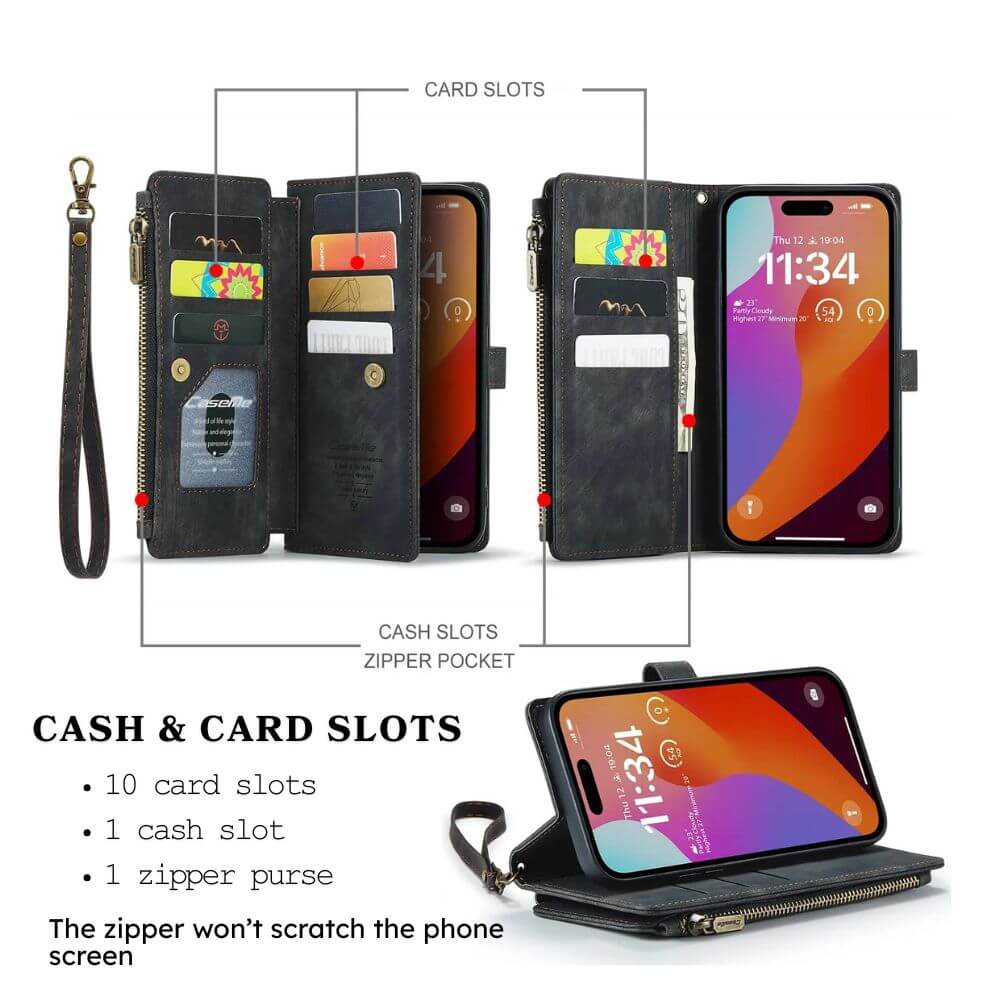 Saevio Magnetic Leather iPhone Case