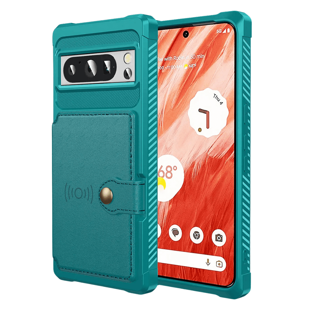 Abeo Shockproof Leather Wallet Case For Google Pixel Green