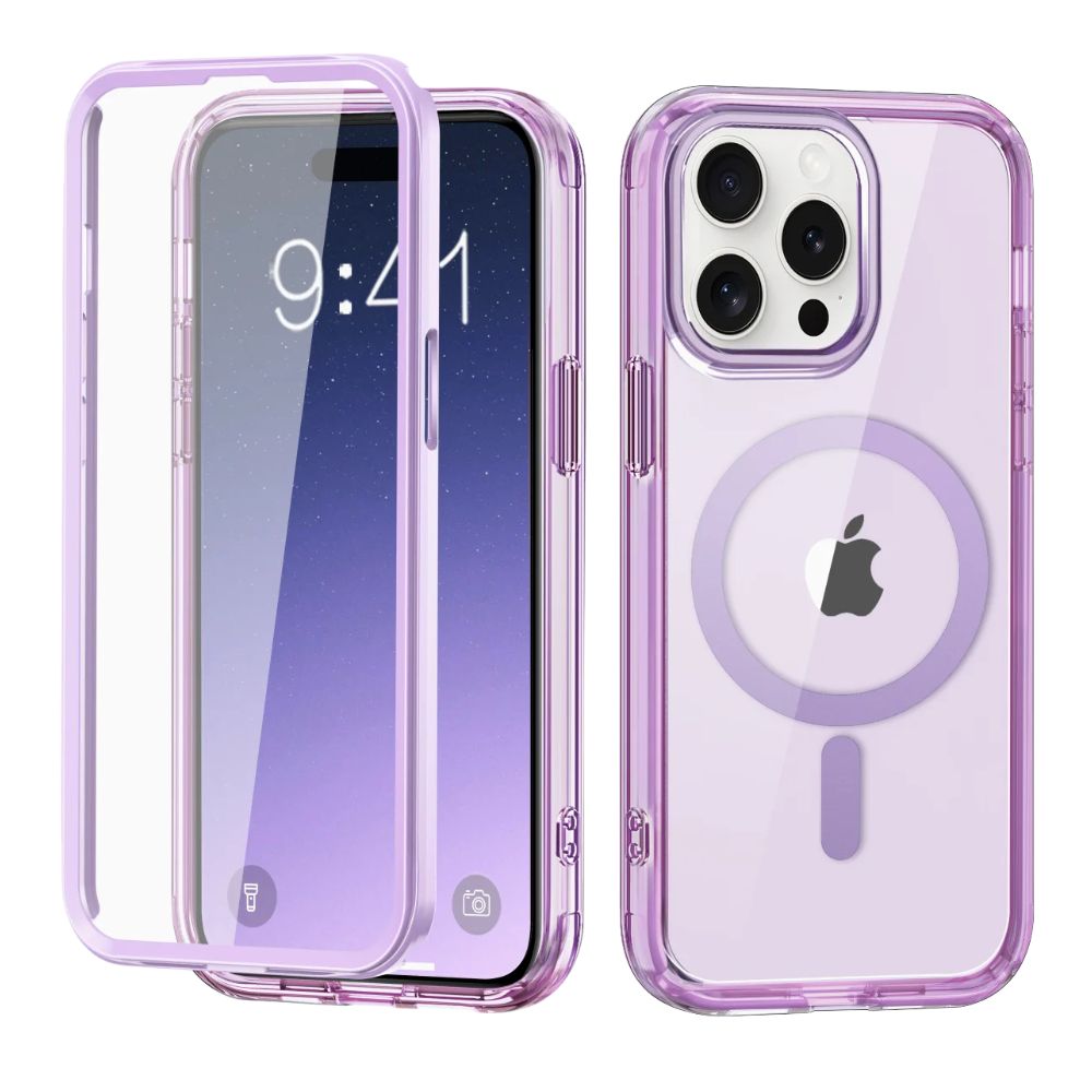 Advoco Shockproof MagSafe iPhone Case With Screen Protector Purple