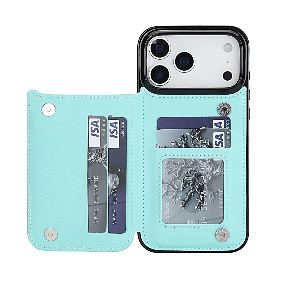 Tempero Leather Flip Wallet Case for iPhone Series 15-17