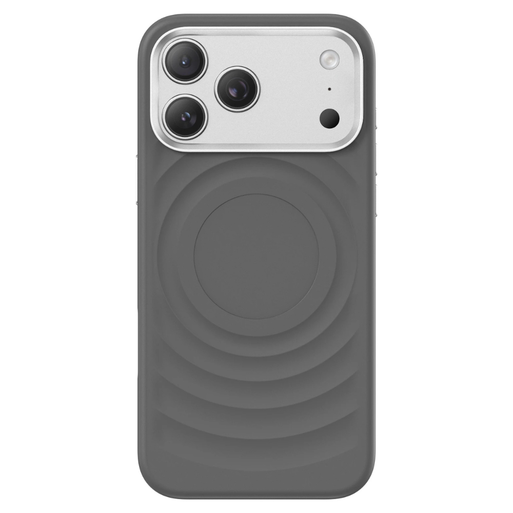 Linea Wave Shockproof iPhone Case With Metal Buttons Grey