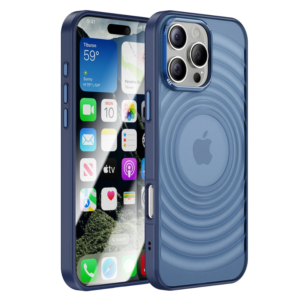 Unda Slim Shockproof Clear iPhone Case With Airbag Corners Blue