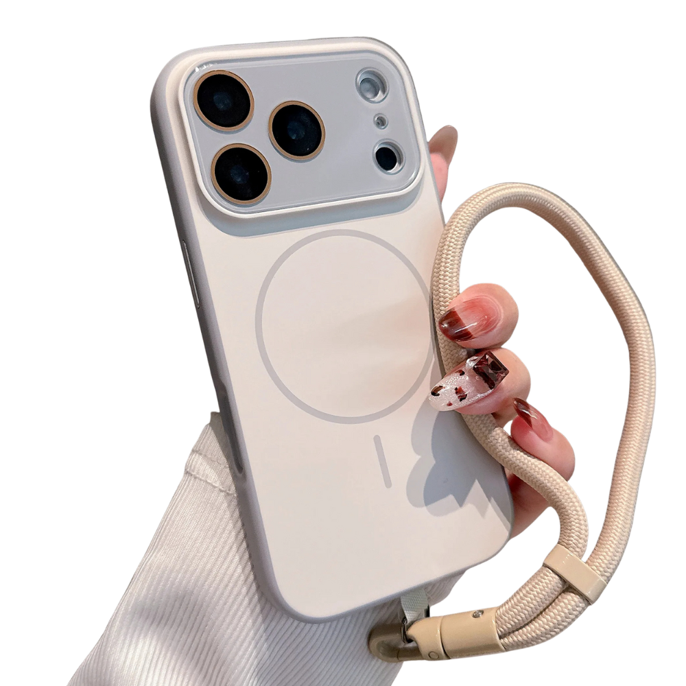 Nexus Magnetic Charging Shockproof iPhone Case With Hand Strap Grey