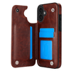 Vistor Leather Flip Wallet Case For iPhone 17 Series Brown iPhone 17
