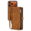 Fortune Leather Purse Case For iPhone 15-17 Series Brown
