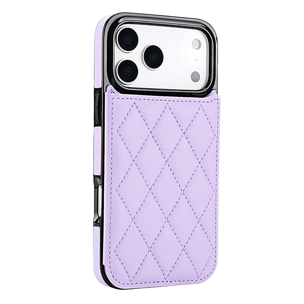 Tempero Leather Flip Wallet Case for iPhone Series 15-17 Purple