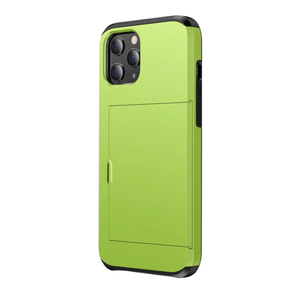Depereo Military Grade Slide Wallet Case For iPhone With Card Slot Lime