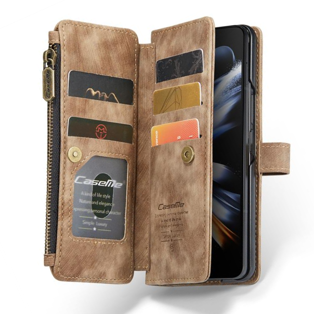 Eligo Leather Wallet Case for Galaxy Z Fold Brown