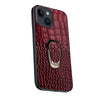 Adepto Leather iPhone Case With Ring Red