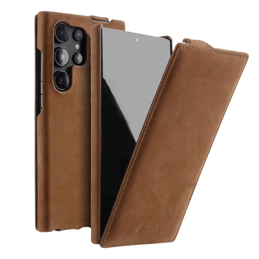 Efficio Flip Leather Galaxy Case Classic Vintage Brown