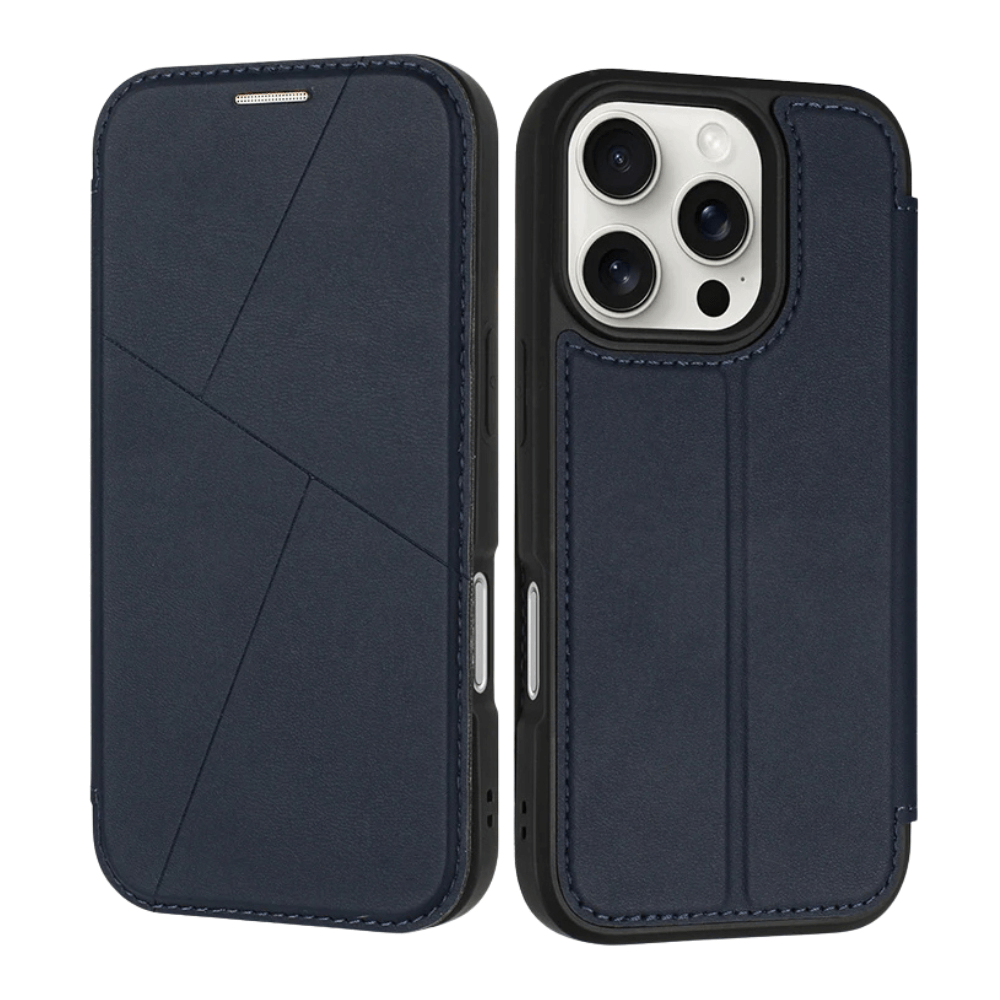 Refero Leather Wallet iPhone Case Blue
