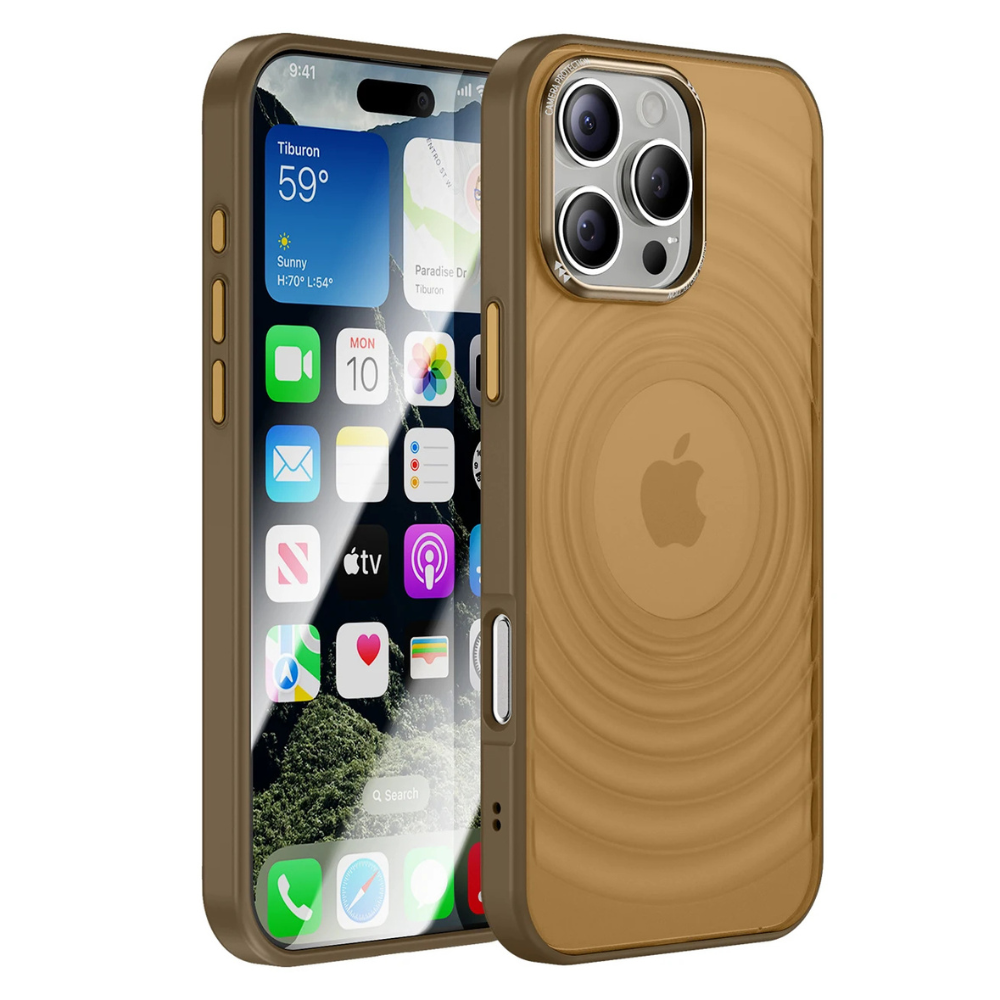 Unda Slim Shockproof Clear iPhone Case With Airbag Corners Brown