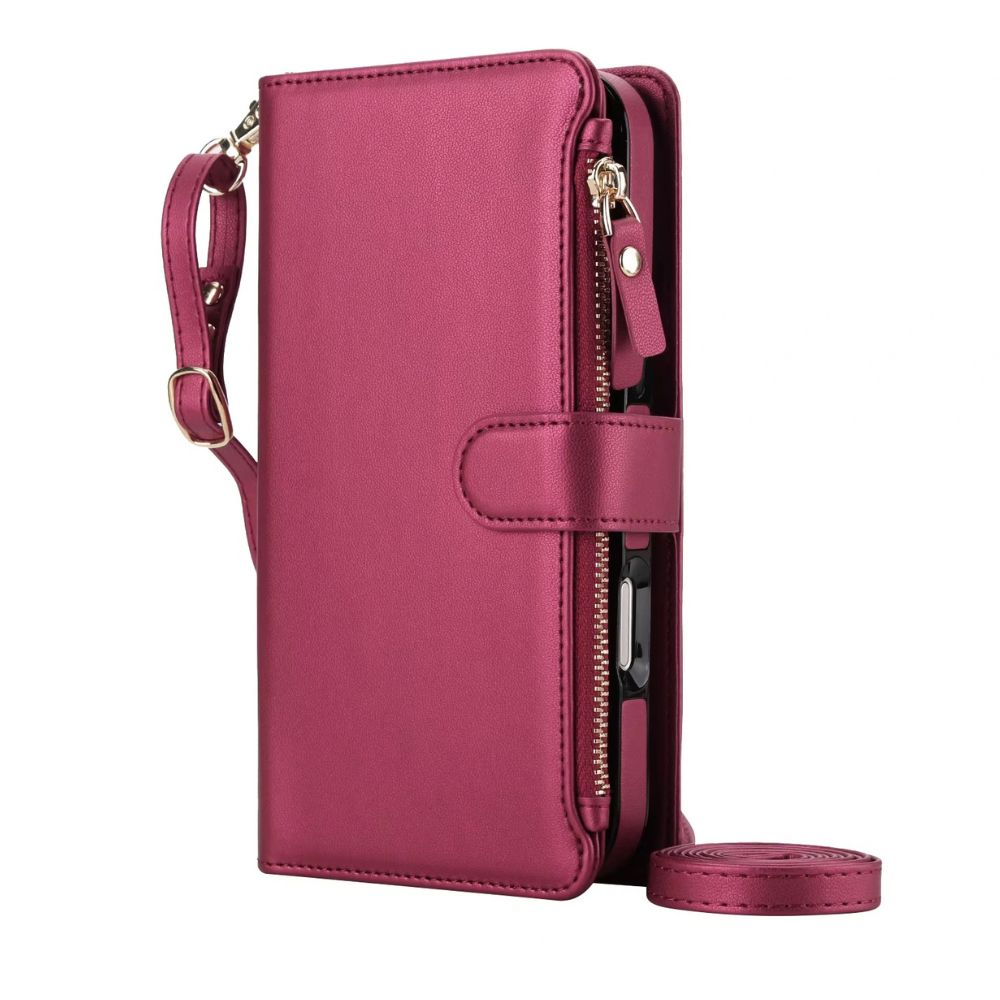 Diluo RFID Magnetic Detachable Wallet iPhone Case Red