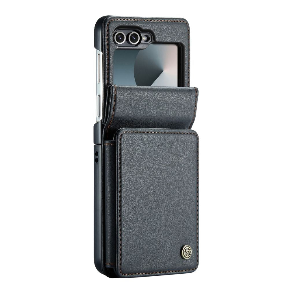 Pollen RFID Blocking Wallet Leather Case For Galaxy Z Flip Black