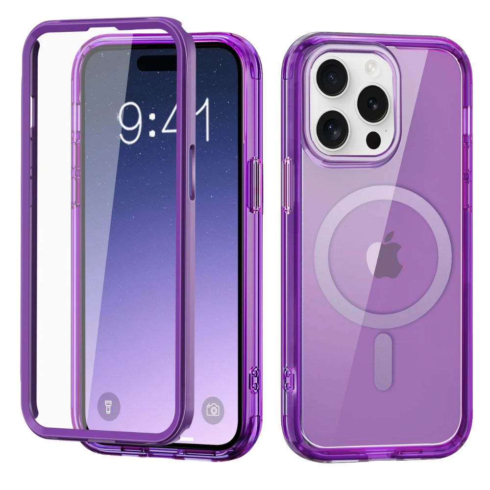 Advoco Shockproof MagSafe iPhone Case With Screen Protector Dark Purple