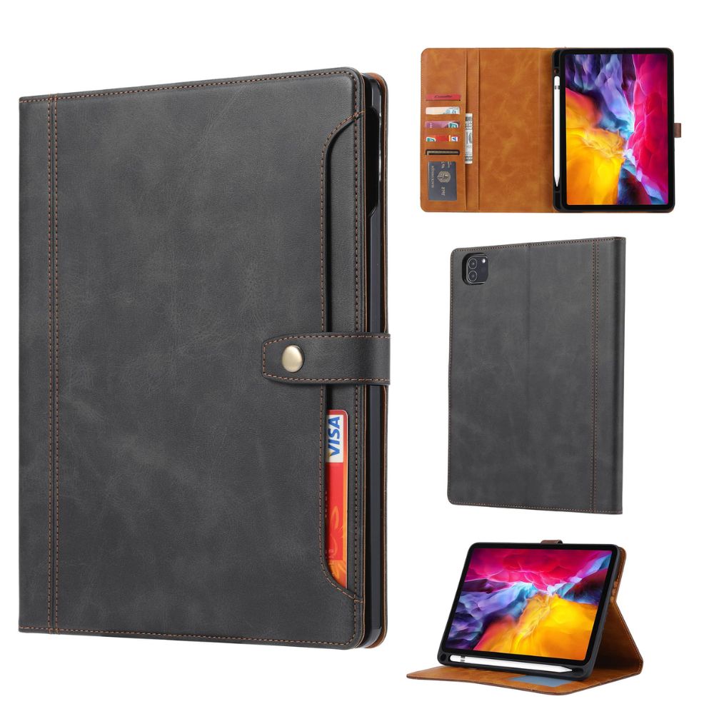 Eluvio Leather iPad Case With Card Slots Black