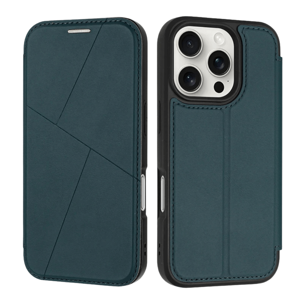 Refero Leather Wallet iPhone Case Dark Green