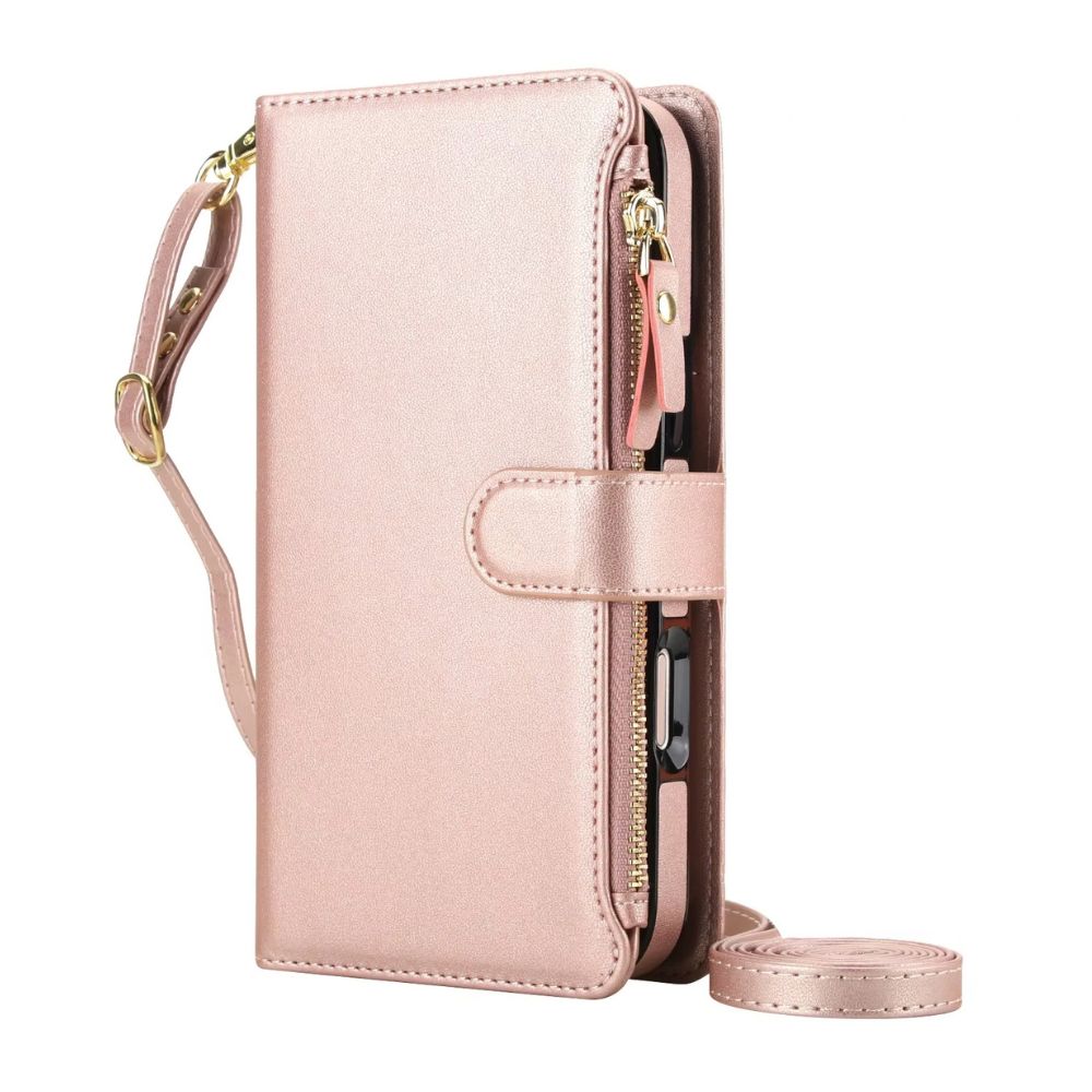 Diluo RFID Magnetic Detachable Wallet iPhone Case Rose Gold