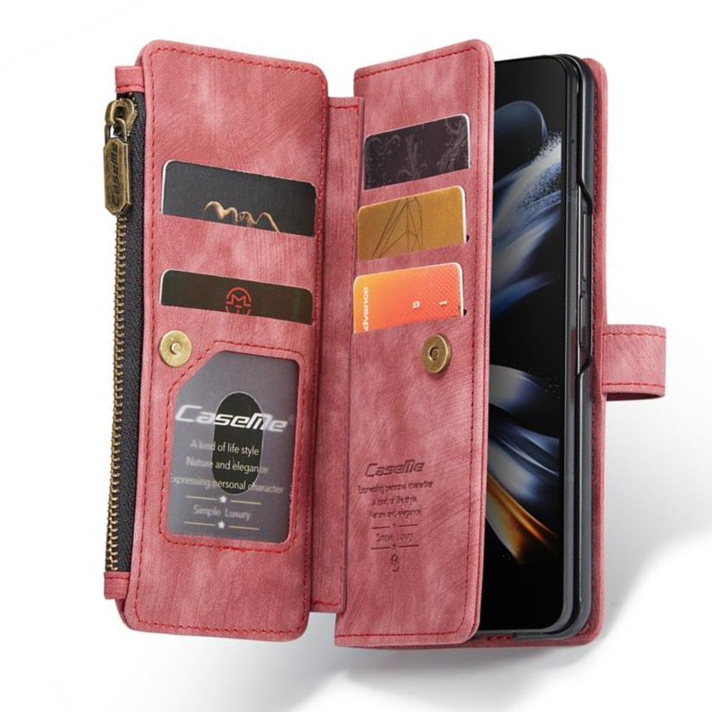 Eligo Leather Wallet Case for Galaxy Z Fold Red