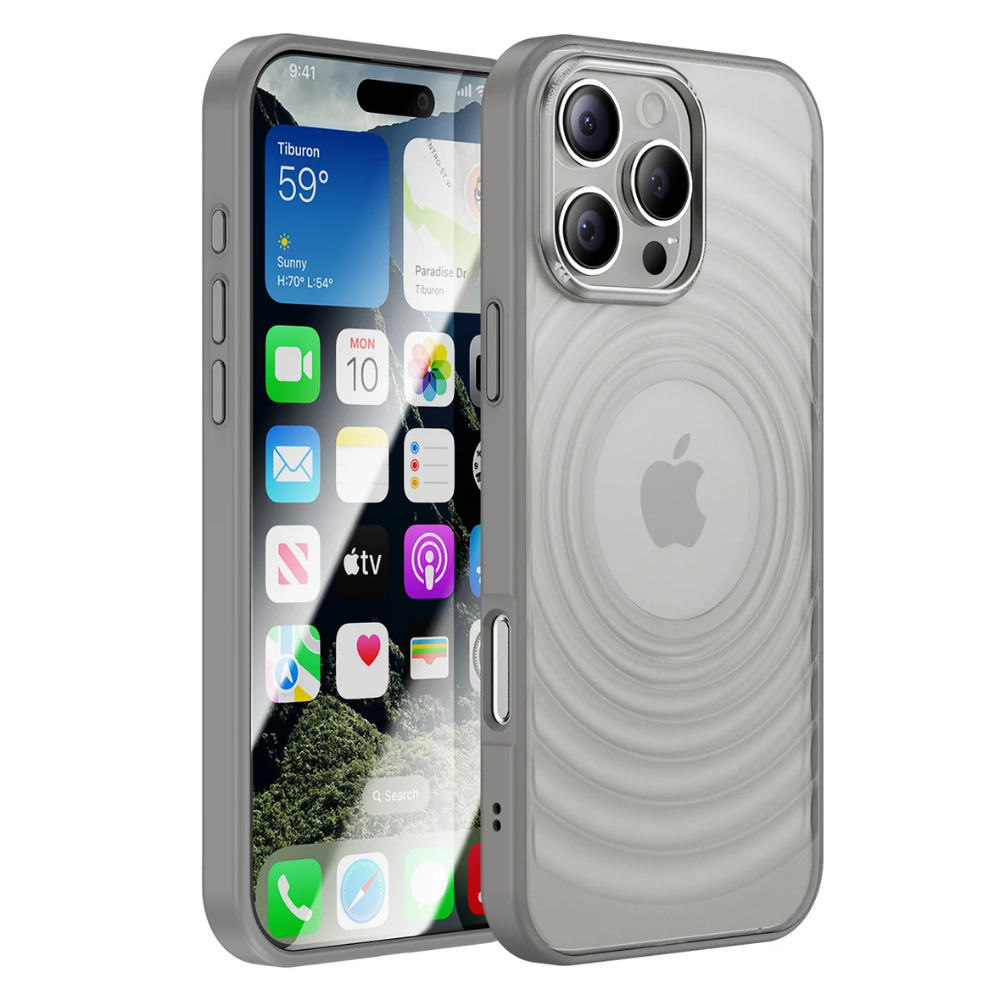 Unda Slim Shockproof Clear iPhone Case With Airbag Corners Grey
