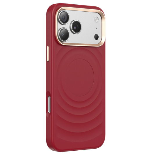 Linea Wave Shockproof iPhone Case With Metal Buttons Red