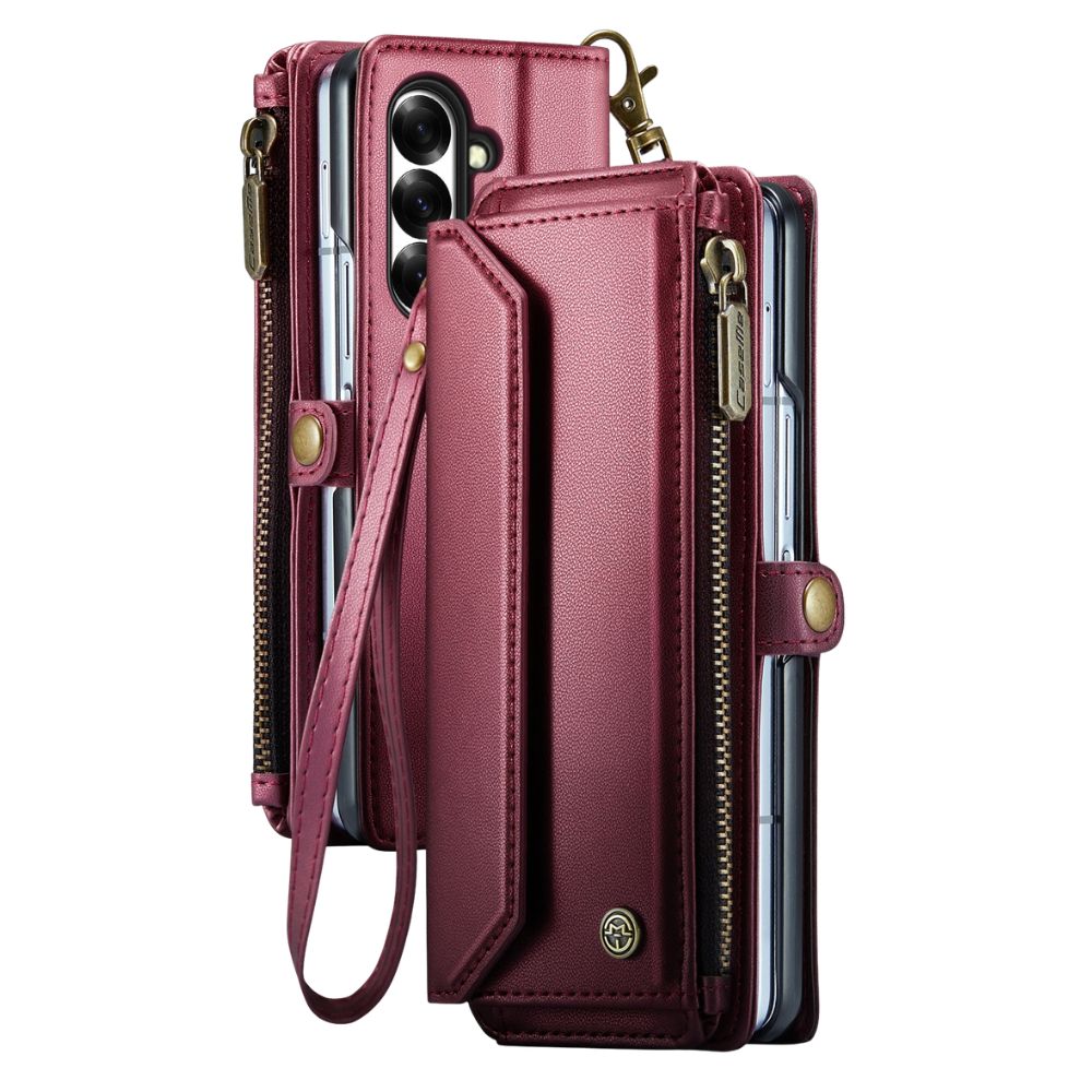 Rectus RFID Blocking Wallet Case For Galaxy Z Fold With Pen Holder Slot Red Galaxy Z Fold 7